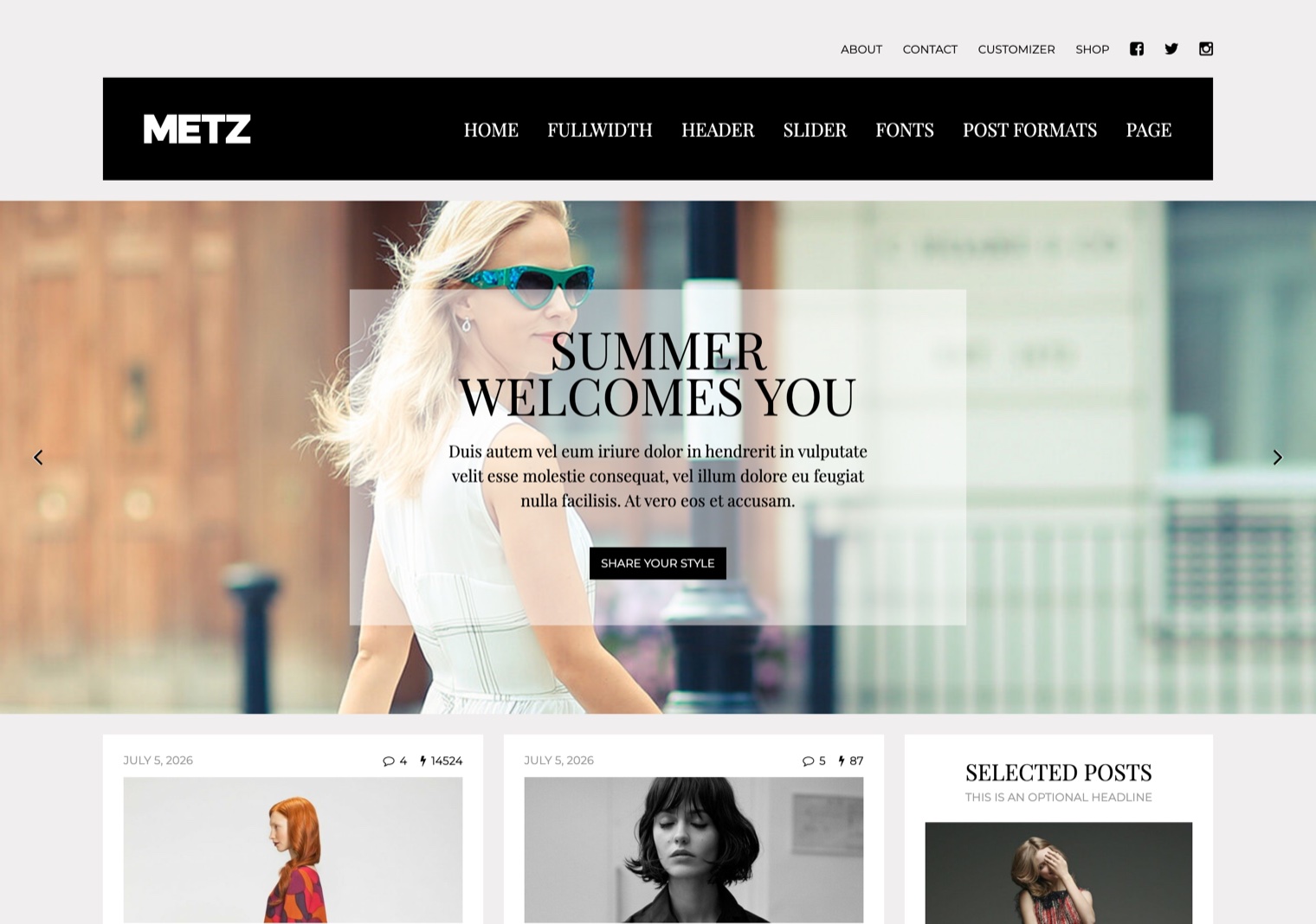 Metz theme demo